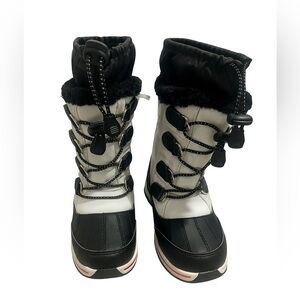 Totes Kids Black and White Snow Boots Size 1